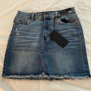 Jean Skirt with Frayed Hem